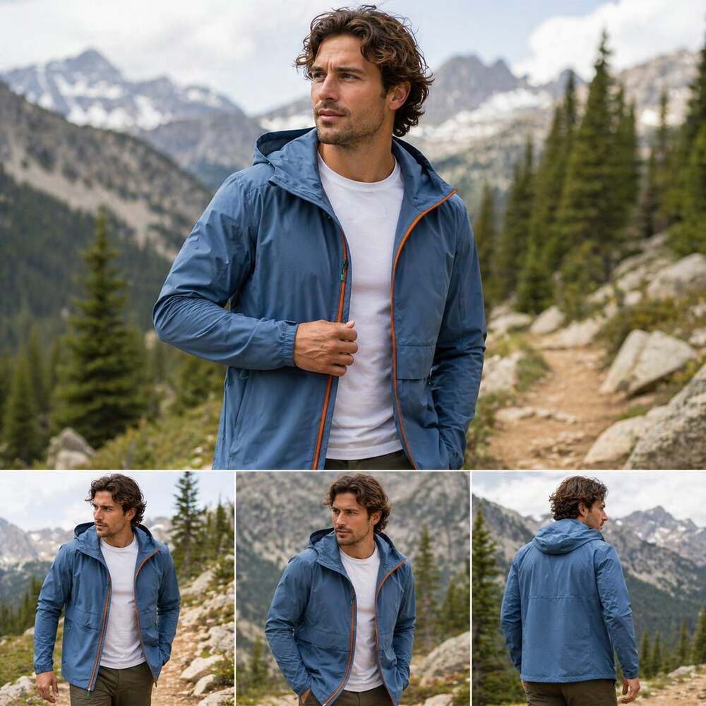 Cotopaxi Viento Travel Jacket Blue Hooded Lightweight Outdoor Size ML